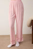Pink Plain Shally Woven Pajama Set