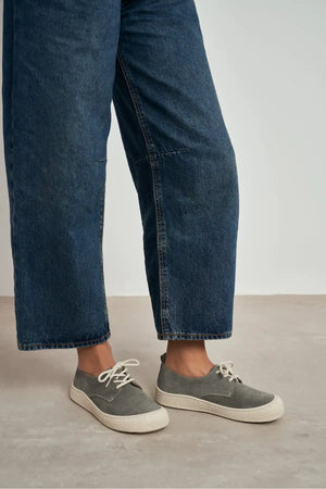 SPACE GREY LACE-UP CASUAL SNEAKER WOMEN'S SHOES