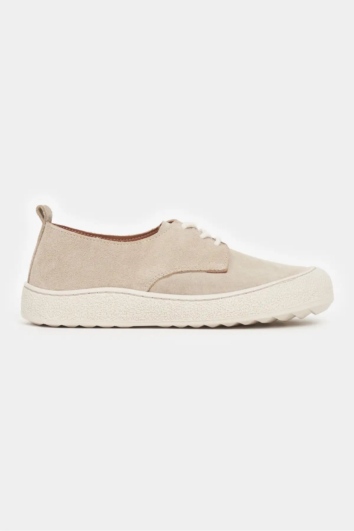 SPACE BEIGE LACE-UP CASUAL SNEAKER WOMEN'S SHOES