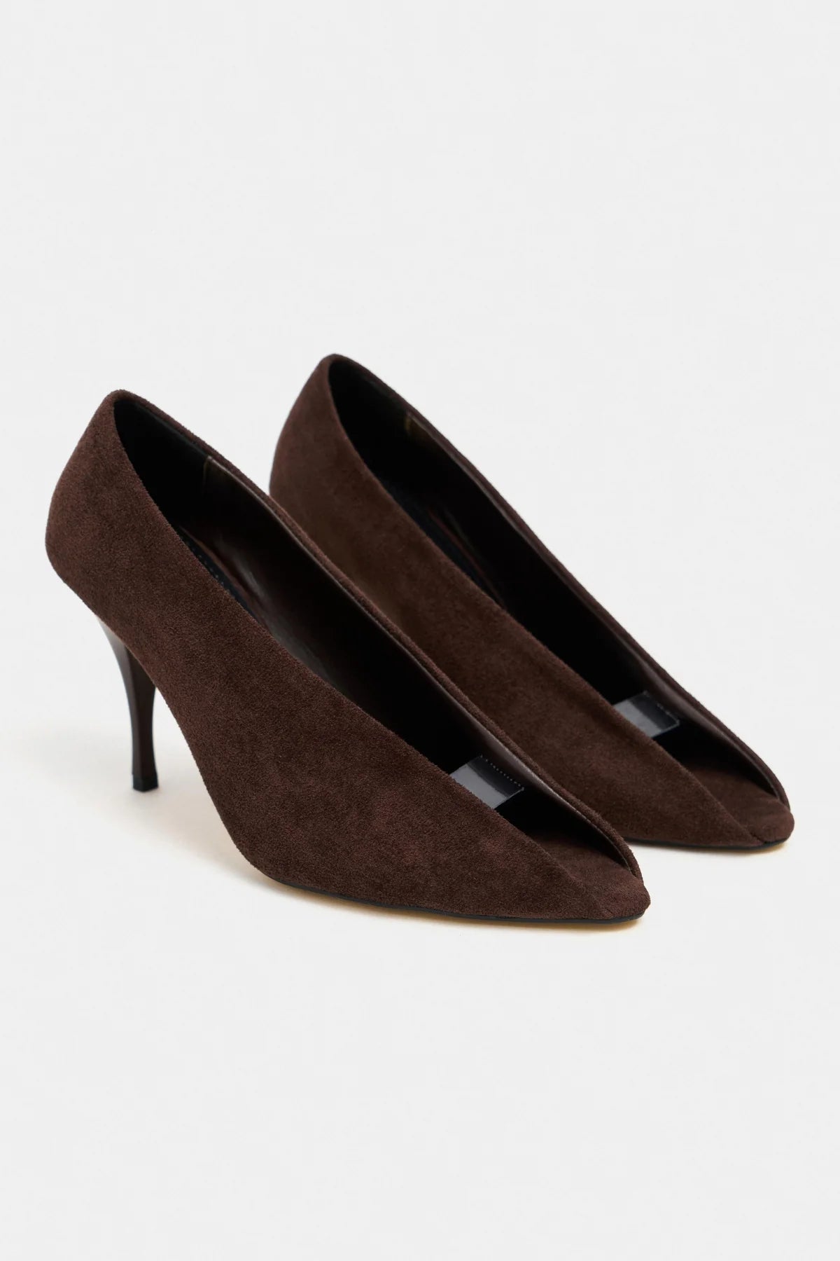 PO Coffee Suede Transparent Detail Pointed Toe Women’s Heels | FOOTWEAR | Heels | Lebbse PO Coffee Suede Transparent Detail Pointed Toe Women’s Heels | FOOTWEAR | Heels | Lebbse
