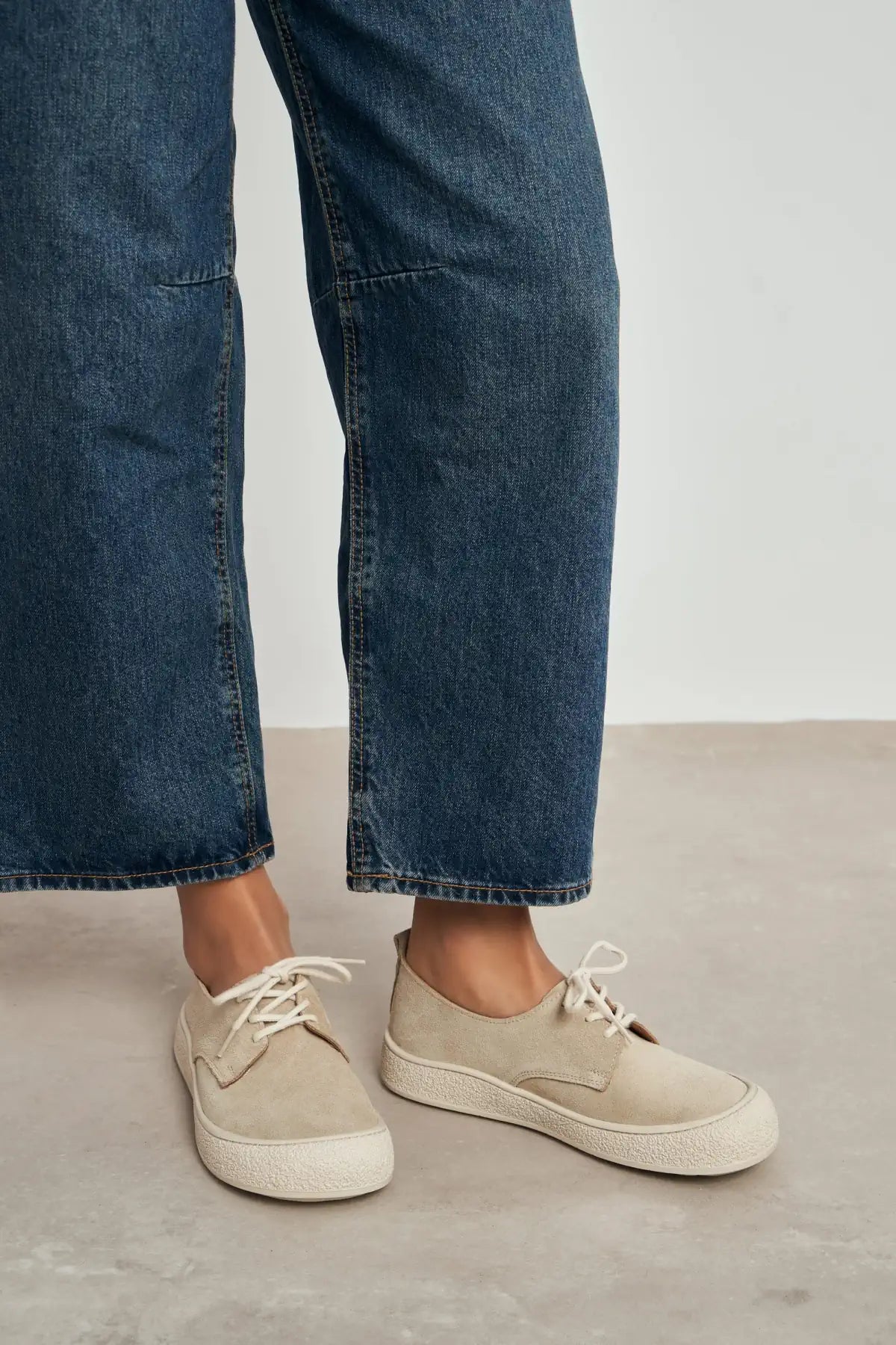 SPACE BEIGE LACE-UP CASUAL SNEAKER WOMEN'S SHOES