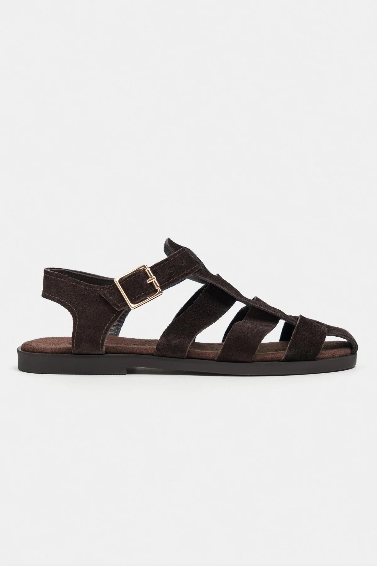 ORBIT Bitter Brown Suede Genuine Leather Buckle Detail Flat Women’s Sandals | FOOTWEAR | SANDALET | Lebbse ORBIT Bitter Brown Suede Genuine Leather Buckle Detail Flat Women’s Sandals | FOOTWEAR | SANDALET | Lebbse