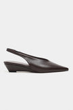 NINO Coffee Matte Pointed Toe Back Strap Women’s Wedge Heel Shoes