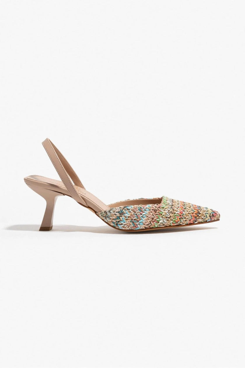 Ponnie Colorful Straw Pointed Toe Women's High Heel Shoes