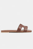 Mavora Tan Matte Leather H-Band Women's Slippers