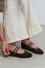 JAMES Brown Suede Leather Flat Women’s Ballet Flats