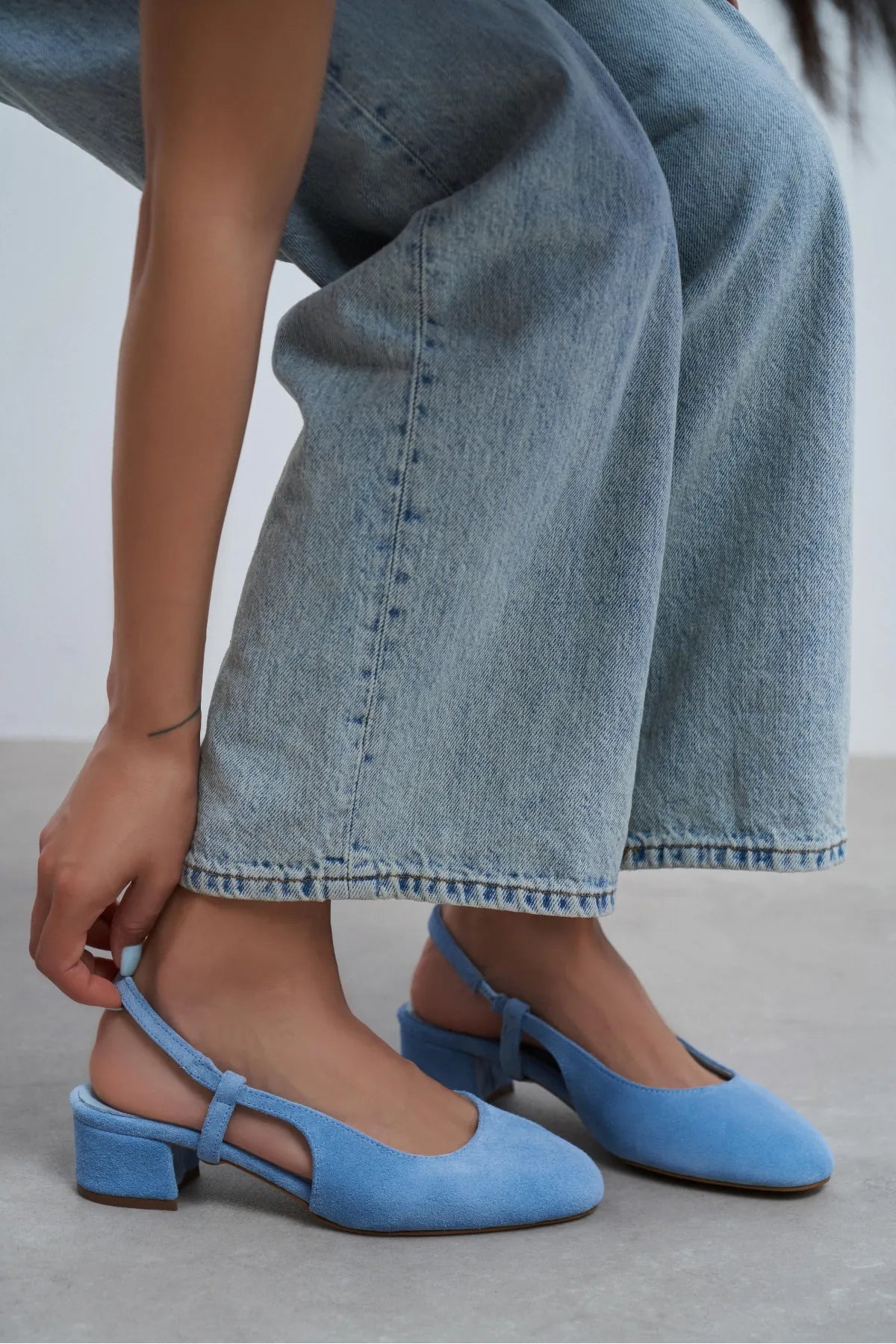 S-HARMONY Baby Blue Suede Square Toe Buckle Detail Low Heel Women’s Ballet Flats | Ballet Flats | FOOTWEAR | Lebbse S-HARMONY Baby Blue Suede Square Toe Buckle Detail Low Heel Women’s Ballet Flats | Ballet Flats | FOOTWEAR | Lebbse