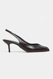 ADEN Coffee Rustic Pattern Open Toe Pointed Women’s Heels