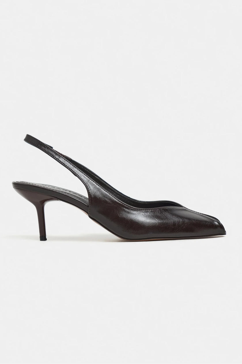 ADEN Coffee Rustic Pattern Open Toe Pointed Women’s Heels