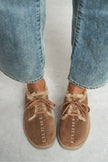 LUSHA Desert Dark Beige Genuine Suede Leather Fur-Lined Lace-Up Shoes – 2 cm