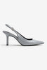 Mendy Gray Patent Leather Belt Detail Pointed Toe Women's High Heel Shoes