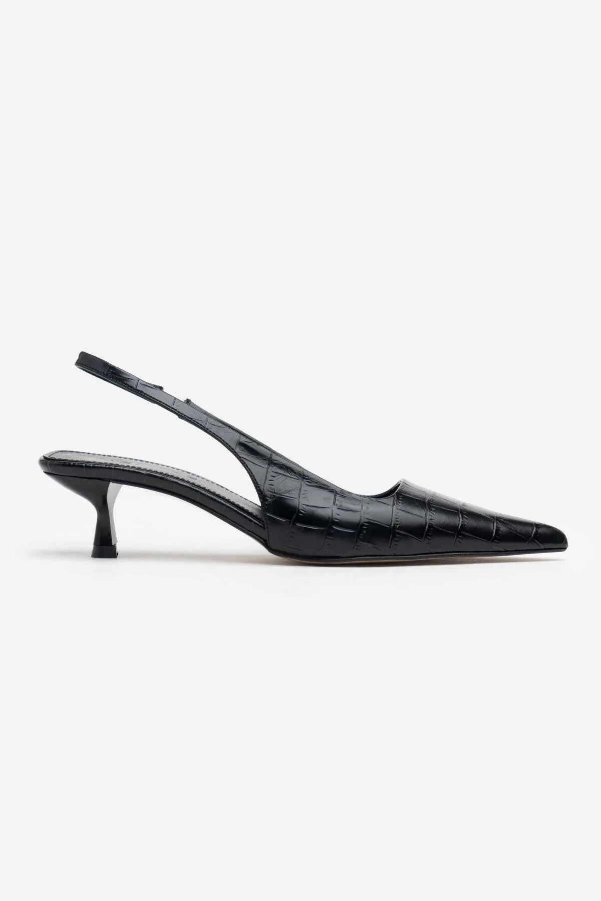 Rodney Black Patterned Rubber Detailed Women's High Heel Shoes