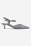 Agatha Grey Wrinkled Matte Pointed Toe Ankle-Tie Women's High Heel Shoes