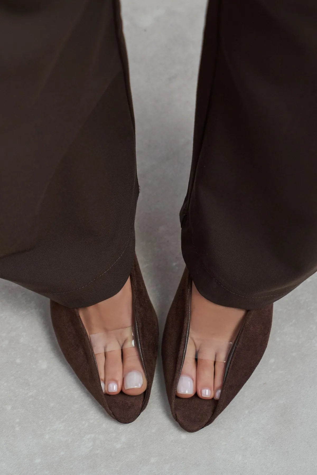 PO Coffee Suede Transparent Detail Pointed Toe Women’s Heels | FOOTWEAR | Heels | Lebbse PO Coffee Suede Transparent Detail Pointed Toe Women’s Heels | FOOTWEAR | Heels | Lebbse