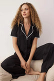 Karyoka Stitched Shirt Collar Knitted Pajama Set