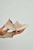 SPACE BEIGE LACE-UP CASUAL SNEAKER WOMEN'S SHOES