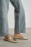 RORY Gold Patterned Buckle Detail Women’s Loafer Shoes