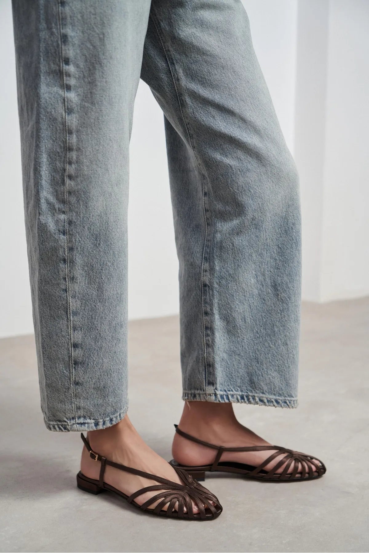 LENY Coffee Satin Trim Detail Women’s Sandal Flats | FOOTWEAR | SANDALET | Lebbse LENY Coffee Satin Trim Detail Women’s Sandal Flats | FOOTWEAR | SANDALET | Lebbse