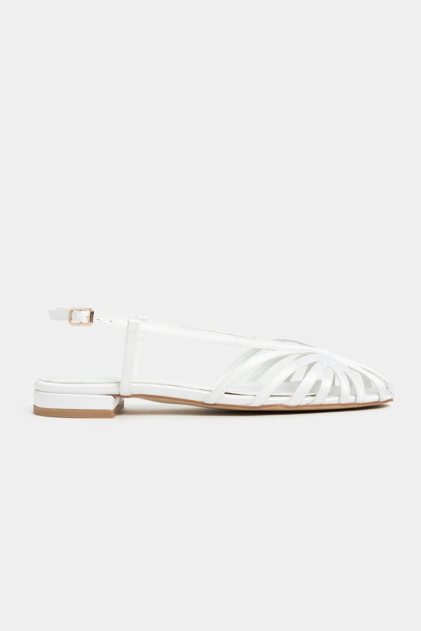 LENY Pearl Satin Trim Detail Women’s Sandal Flats