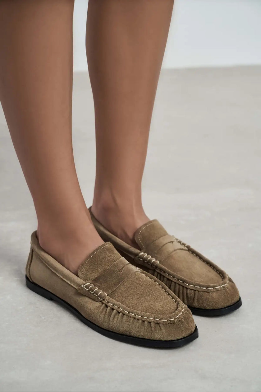 ELİSHA ROME BEIGE FLAT-SOLE WOMEN'S LOAFER