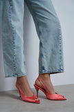 ROXY Salmon Satin Ankle Strap Open Toe Women’s Heels