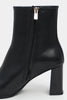 CHESTER BLACK MATTE ZIPPERED THICK-HEELED WOMEN'S BOOTS
