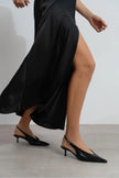 DOREY Black Patent Leather Ankle Buckle Detail Women’s Heel Shoes