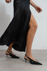 DOREY Black Patent Leather Ankle Buckle Detail Women’s Heel Shoes