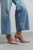 MEHRU Dusty Rose Patent Buckle Detail Pointed Toe Women’s Heels