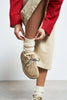 LUSHA Rome Beige Genuine Suede Leather Fur-Lined Lace-Up Shoes – 2 cm