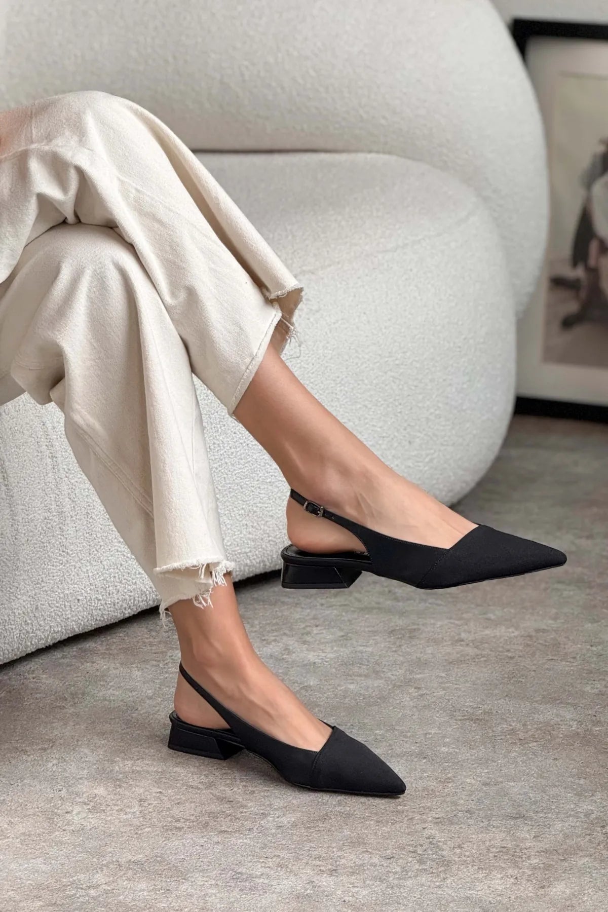 VIKTOR Black Matte Satin Pointed Toe Ankle Strap Detail Women’s Low Heel Ballet Shoes | Ballet Flats | FOOTWEAR | Lebbse VIKTOR Black Matte Satin Pointed Toe Ankle Strap Detail Women’s Low Heel Ballet Shoes | Ballet Flats | FOOTWEAR | Lebbse