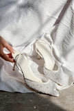 Sara Pearl Net Bead Detailed Pointed Toe Women's High Heel Shoes