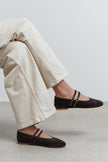 JAMES Brown Suede Leather Flat Women’s Ballet Flats