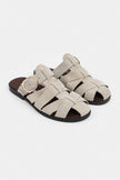 HONEY Beige Genuine Suede Buckle Detail Flat Women’s Slippers
