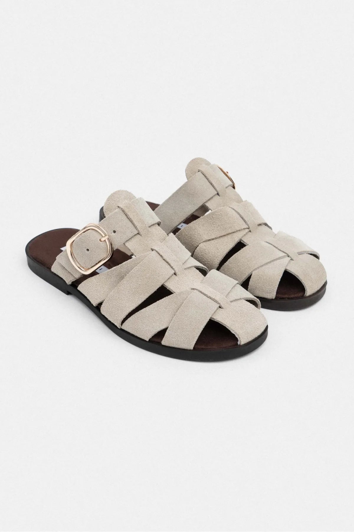 HONEY Beige Genuine Suede Buckle Detail Flat Women’s Slippers | FOOTWEAR | Slipper | Lebbse HONEY Beige Genuine Suede Buckle Detail Flat Women’s Slippers | FOOTWEAR | Slipper | Lebbse