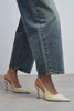 ELARA Butter Yellow Matte Slingback V-Vamp Pointed Toe Women’s Heels