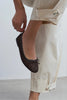 MAGNI Brown Lace Embroidered Bow Detail Women’s Ballet Flats