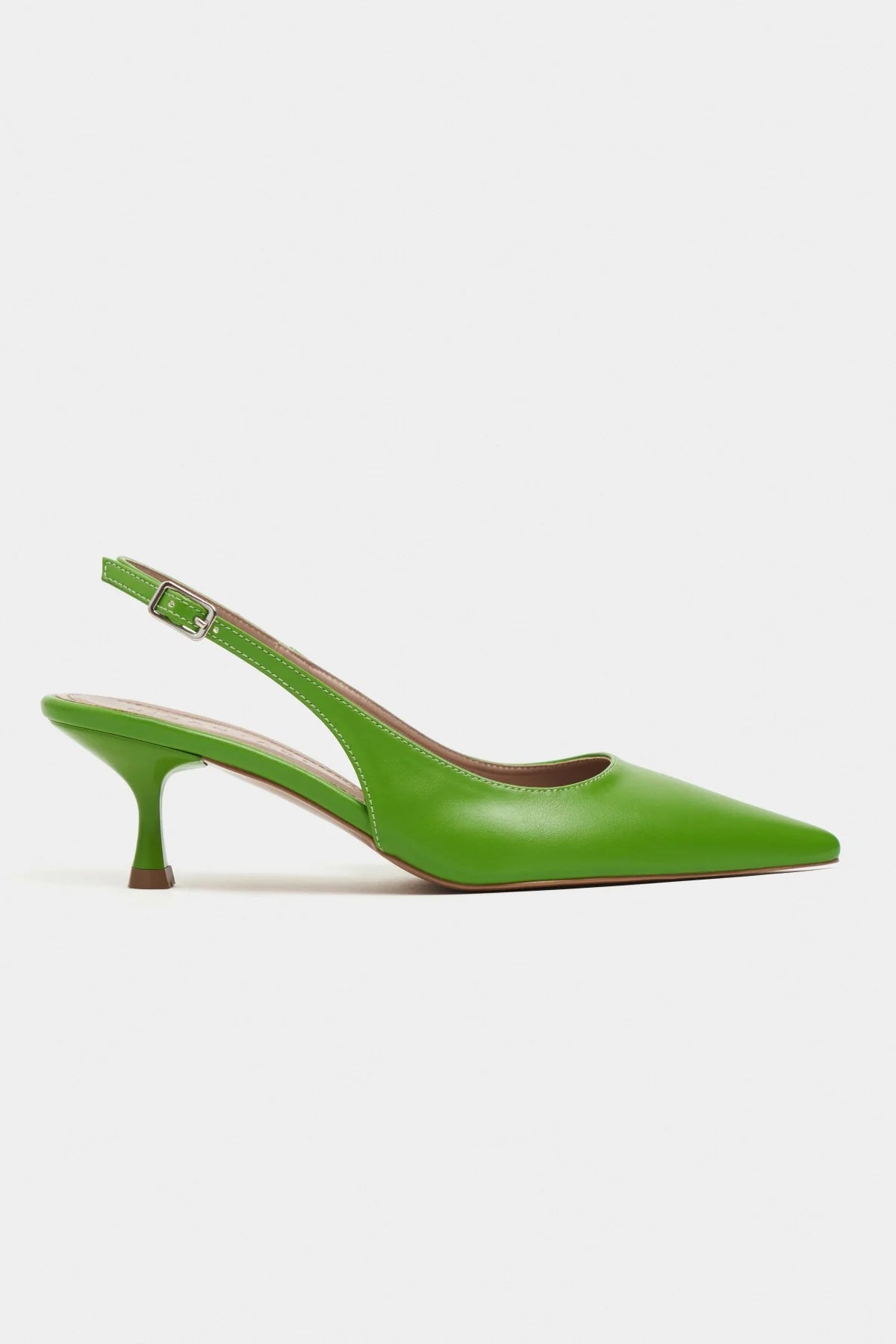 MEGY Green Matte Backless Buckle Detail Pointed Toe Women’s Heeled Shoes | FOOTWEAR | Heels | Lebbse MEGY Green Matte Backless Buckle Detail Pointed Toe Women’s Heeled Shoes | FOOTWEAR | Heels | Lebbse