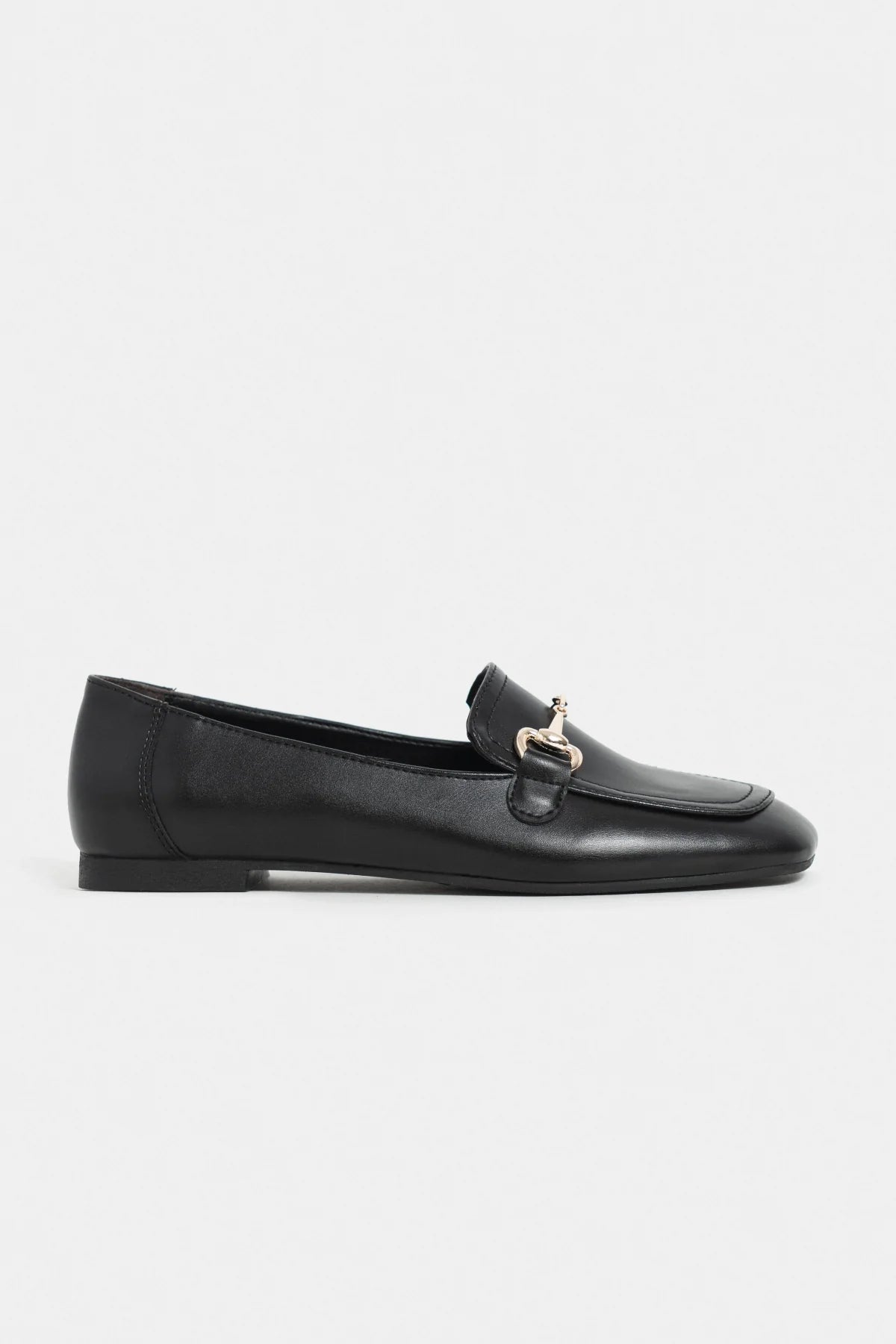 RORY Black Matte Buckle Detail Women’s Loafer Shoes