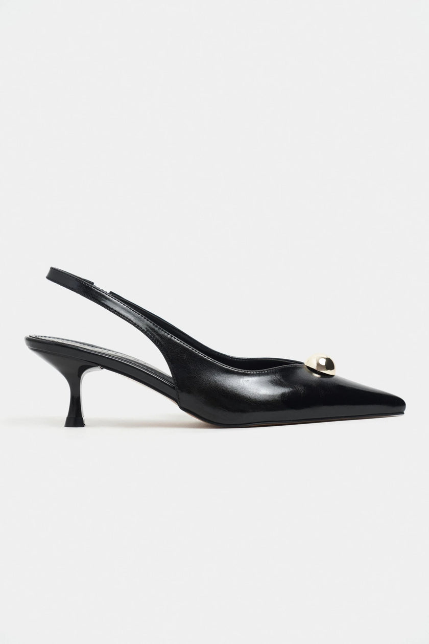 ALVERA Black Accessory Detail Pointed Toe Women’s Heel Shoes