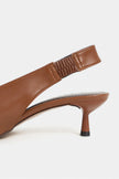 LUNIX Tan Matte Pointed Toe Slingback Women’s Heels