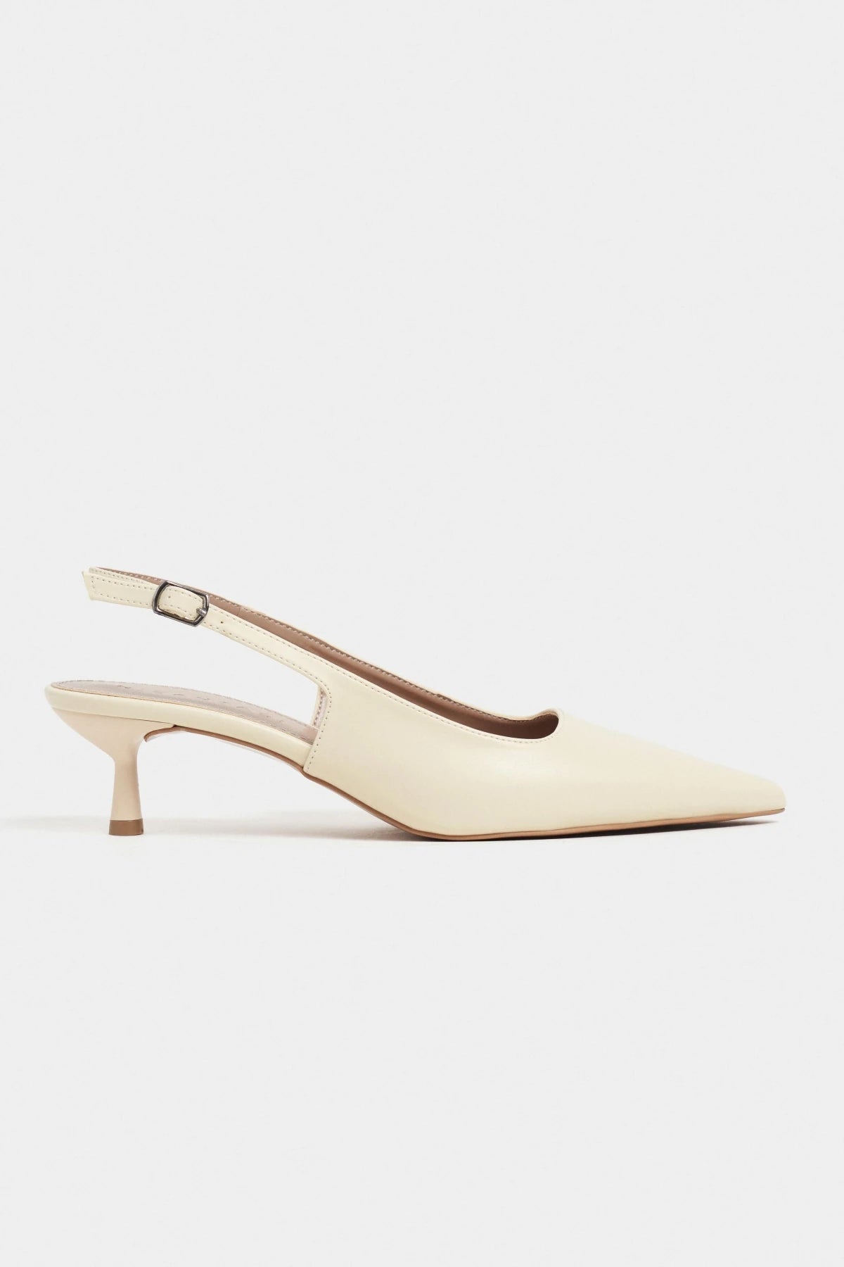 DIPSY Butter Yellow Matte Buckle Detail Pointed Toe Women’s Heels