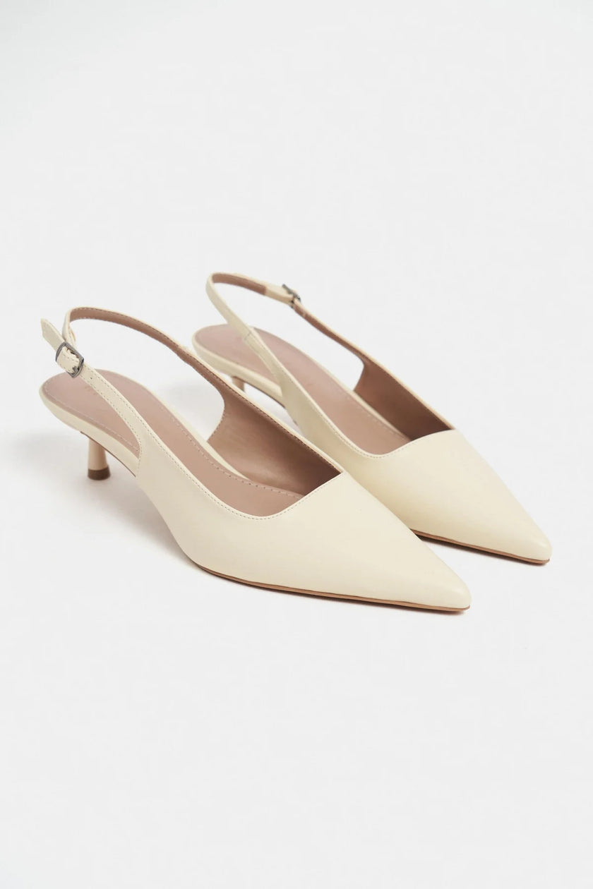 DIPSY Butter Yellow Matte Buckle Detail Pointed Toe Women’s Heels