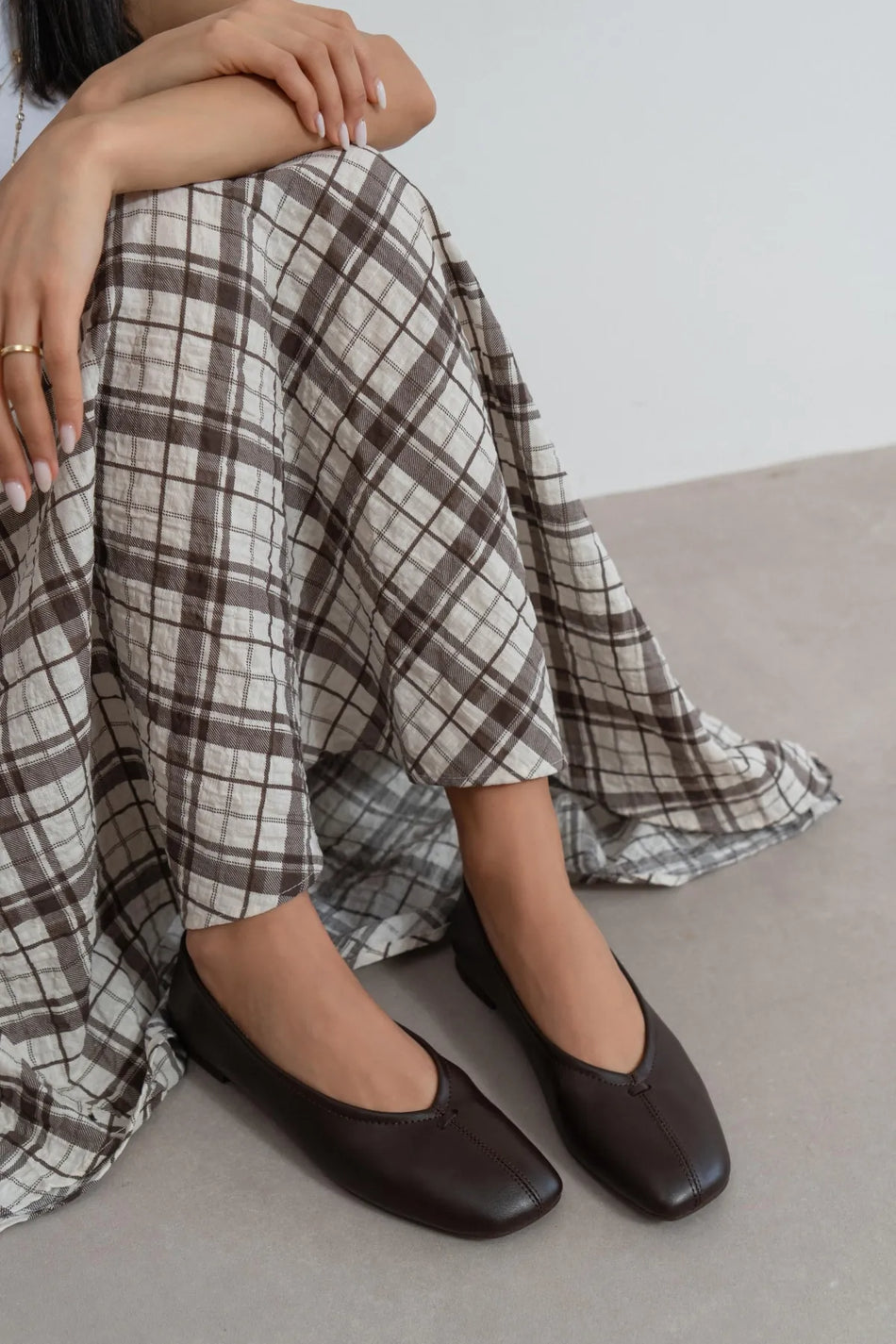 CALM Coffee Matte Women’s Flat Ballet Shoes