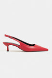 DIPSY Red Matte Buckle Detail Pointed Toe Women’s Heels