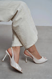 BETTY Beige Patent Open Toe Women’s Heels