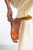 Mavora Orange Matte Leather H-Band Women's Slippers