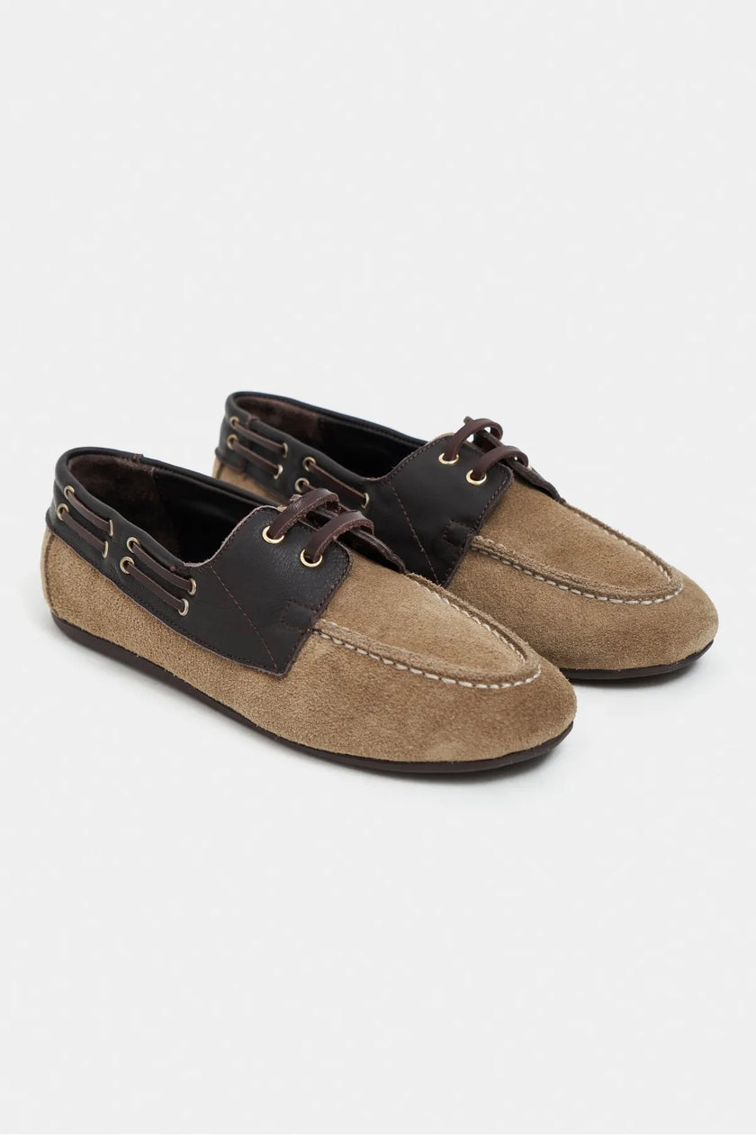 Arven – Rome Beige Suede Genuine Leather Loafers