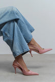 MEHRU Dusty Rose Patent Buckle Detail Pointed Toe Women’s Heels