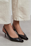 ADEN Coffee Rustic Pattern Open Toe Pointed Women’s Heels